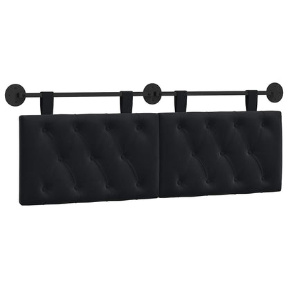 Hangend Hoofdeinde Wandgemonteerd Zwart 130 x 55 x 7 cm Fluweel