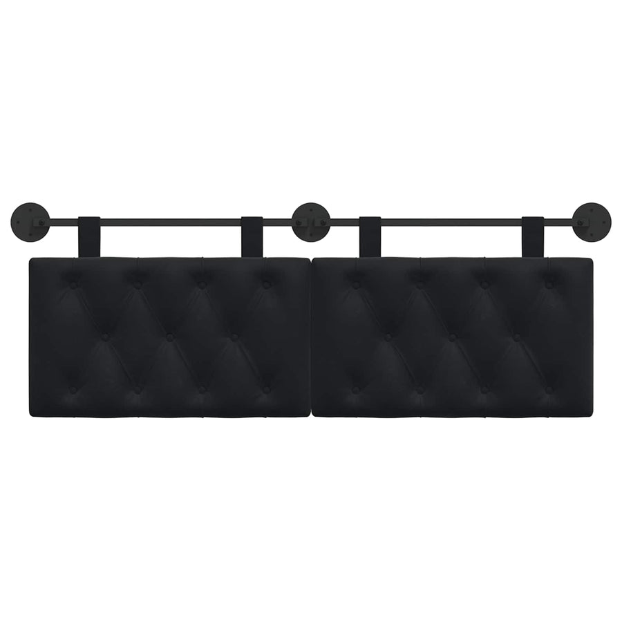 Hangend Hoofdeinde Wandgemonteerd Zwart 130 x 55 x 7 cm Fluweel