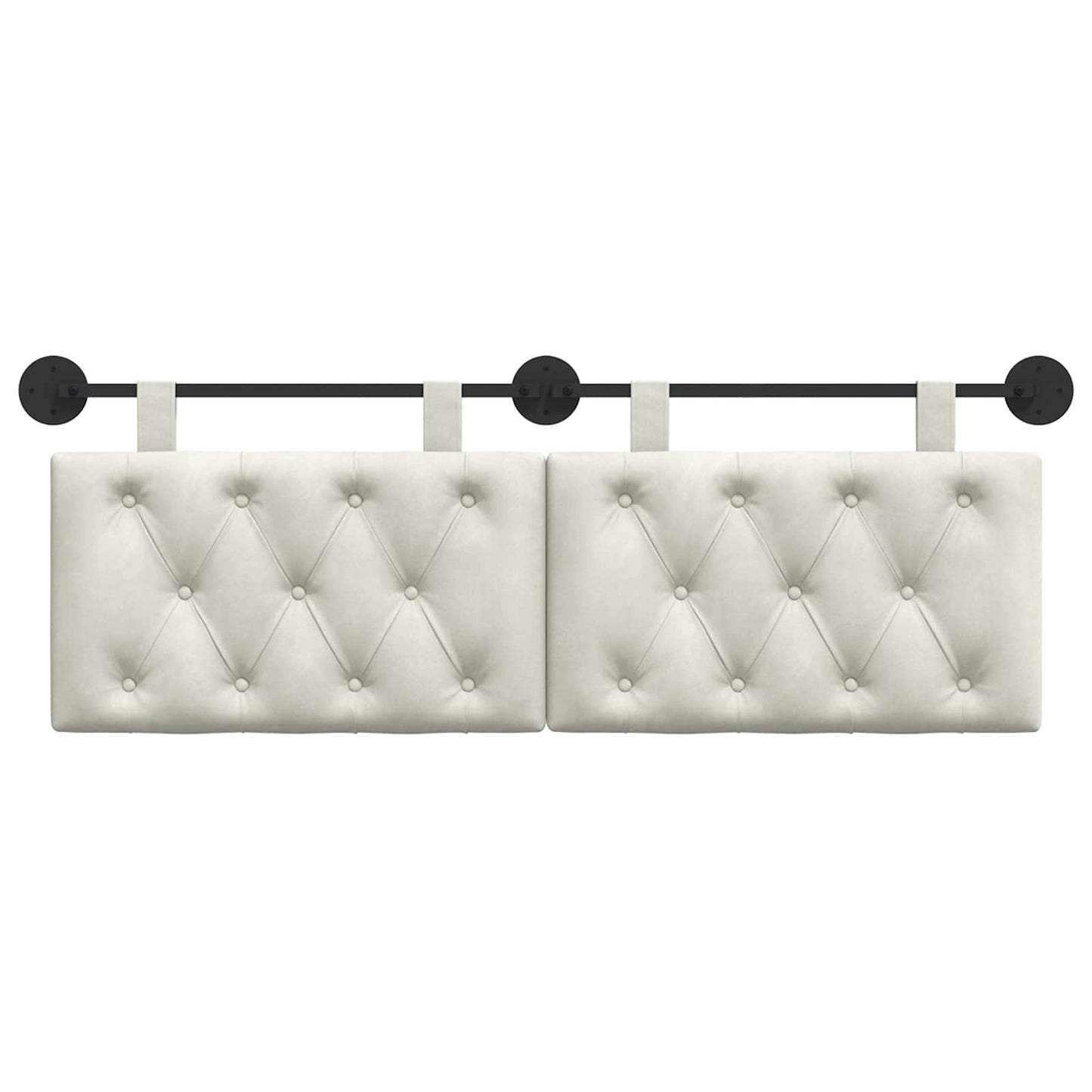 Hangend Hoofdeinde Wandgemonteerd Crème 130 x 55 x 7 cm Fluweel