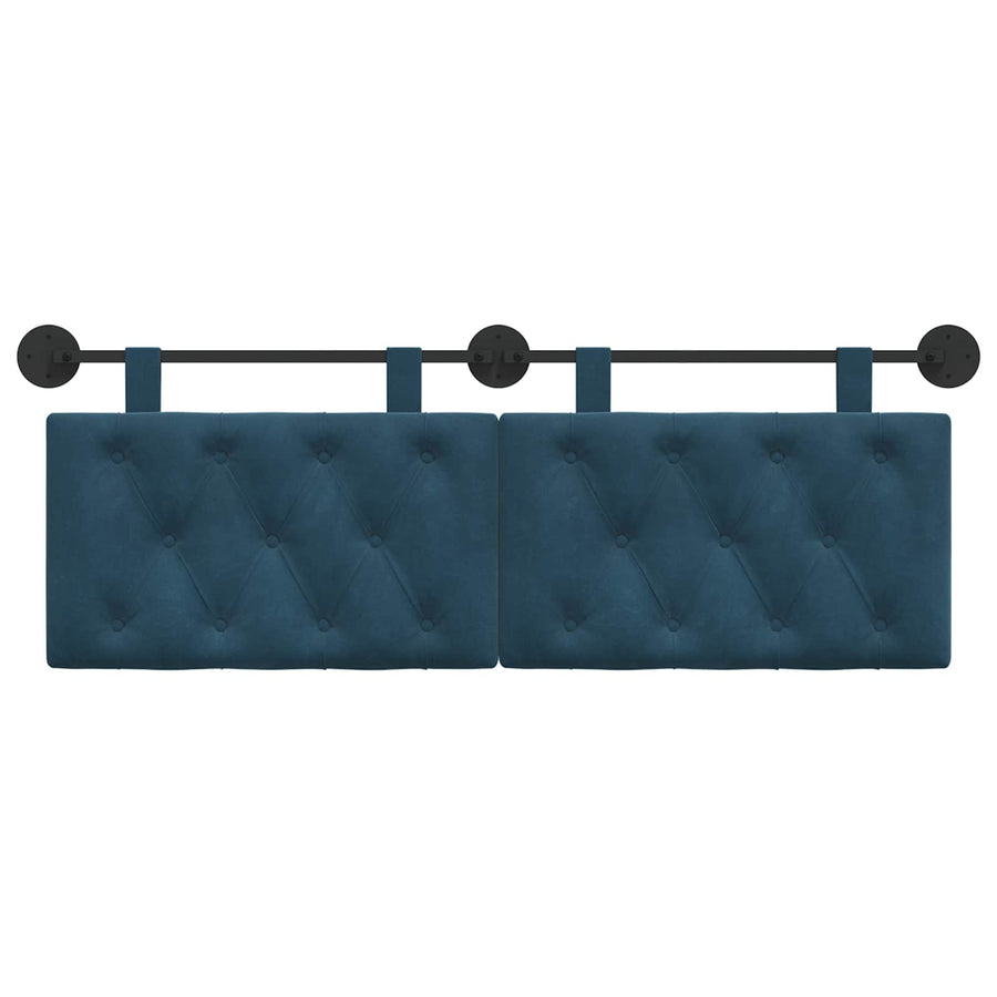 Hangend Hoofdeinde Wandgemonteerd Blauw 130 x 55 x 7 cm Fluweel