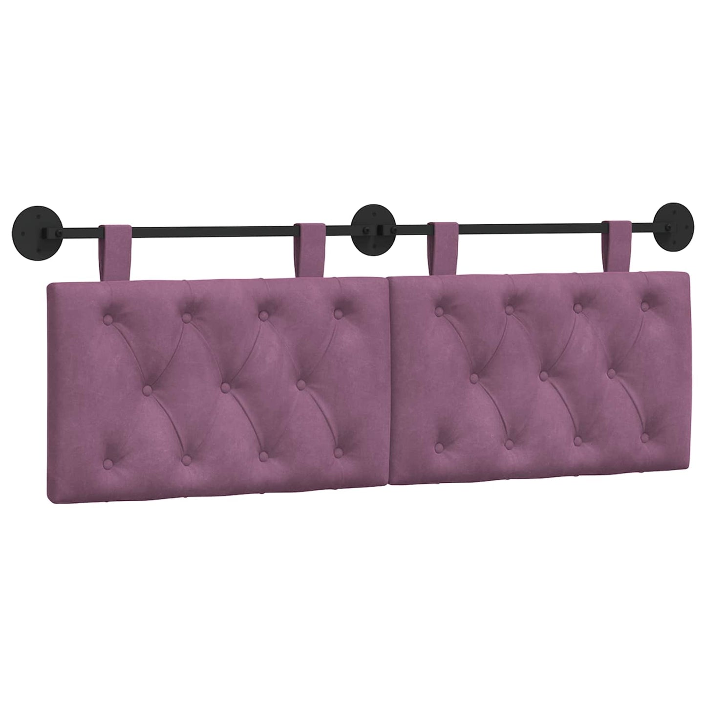 Hangend Hoofdeinde Wandgemonteerd Paars 130 x 55 x 7 cm Fluweel