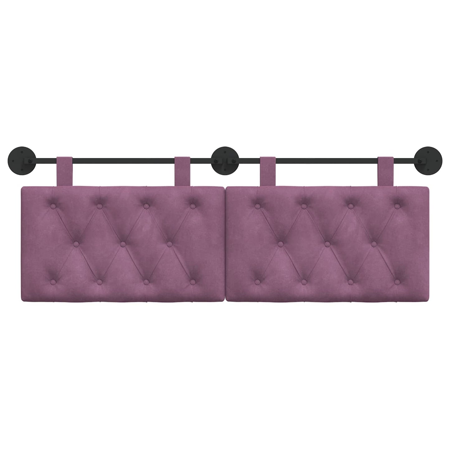 Hangend Hoofdeinde Wandgemonteerd Paars 130 x 55 x 7 cm Fluweel