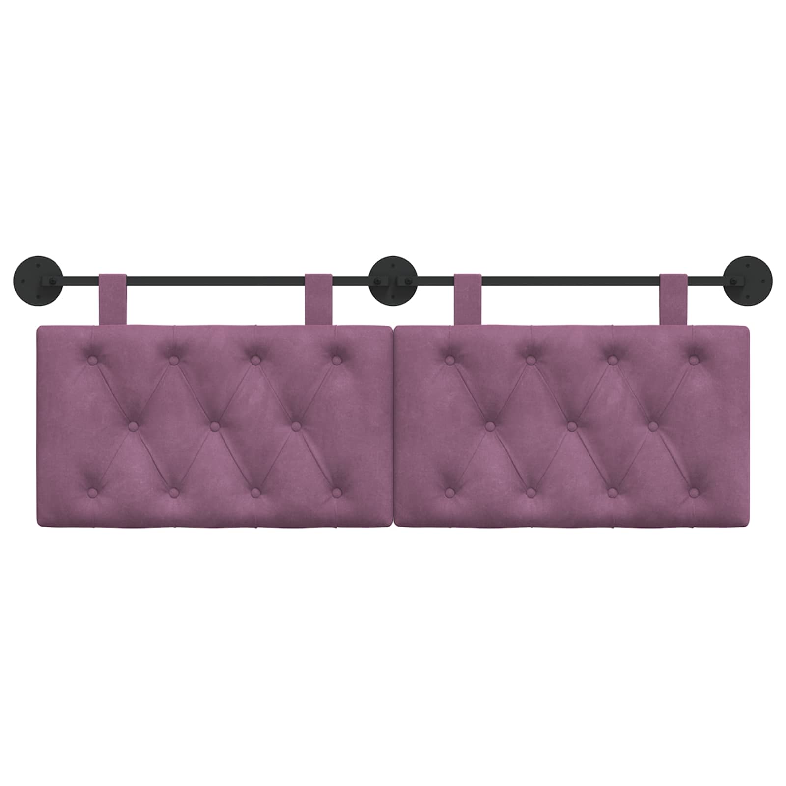 Hangend Hoofdeinde Wandgemonteerd Paars 130 x 55 x 7 cm Fluweel