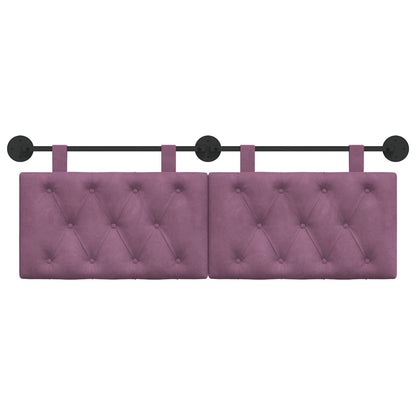 Hangend Hoofdeinde Wandgemonteerd Paars 130 x 55 x 7 cm Fluweel