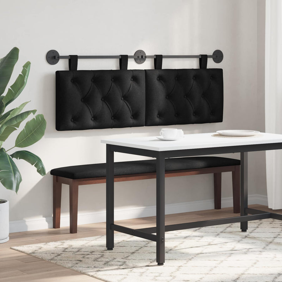 Hangend Hoofdeinde Wandgemonteerd Zwart 150 x 55 x 7 cm Stof