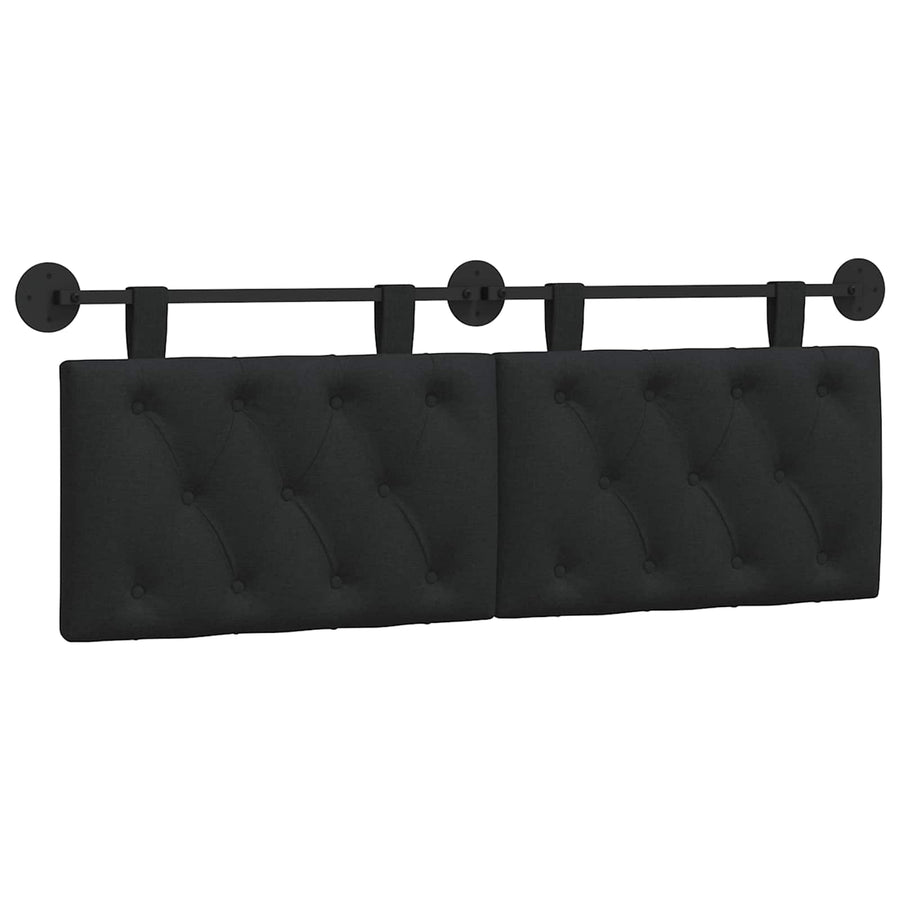 Hangend Hoofdeinde Wandgemonteerd Zwart 150 x 55 x 7 cm Stof