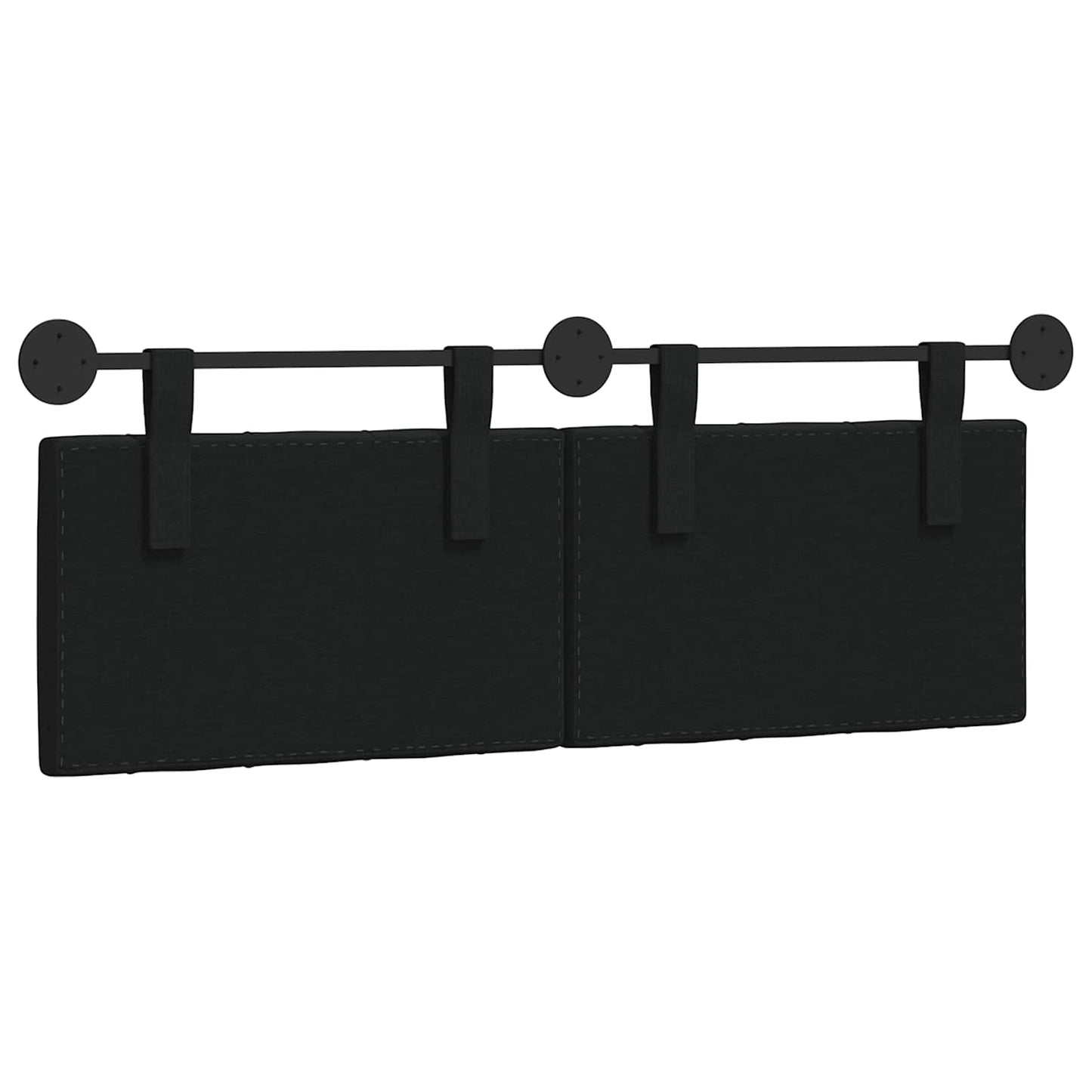 Hangend Hoofdeinde Wandgemonteerd Zwart 150 x 55 x 7 cm Stof