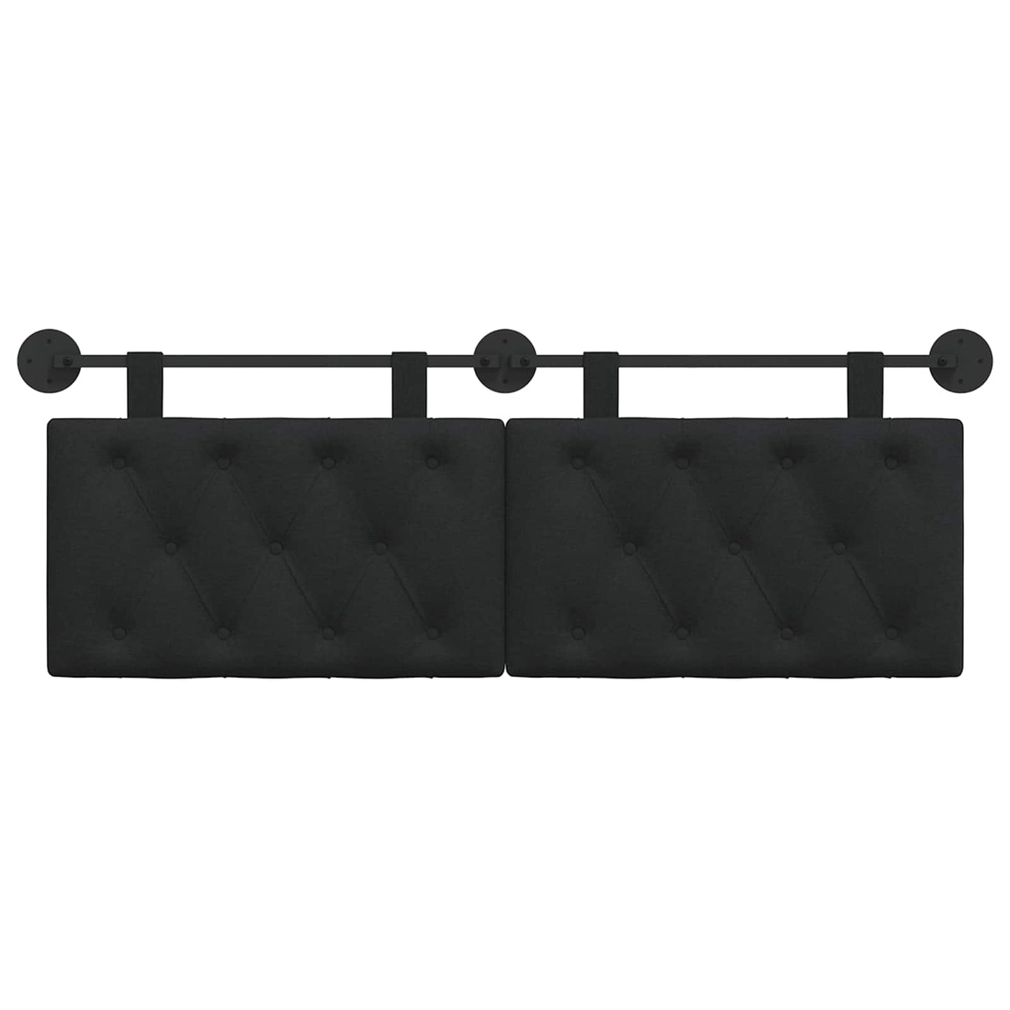 Hangend Hoofdeinde Wandgemonteerd Zwart 150 x 55 x 7 cm Stof