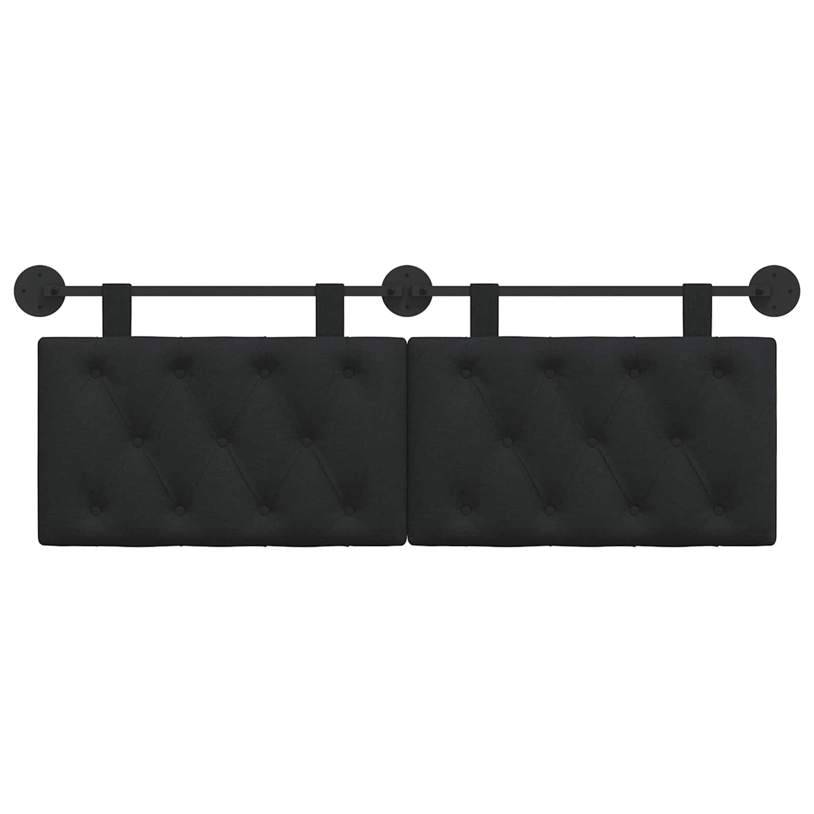 Hangend Hoofdeinde Wandgemonteerd Zwart 150 x 55 x 7 cm Stof