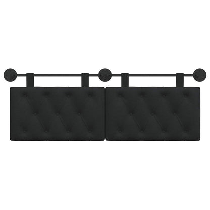 Hangend Hoofdeinde Wandgemonteerd Zwart 150 x 55 x 7 cm Stof