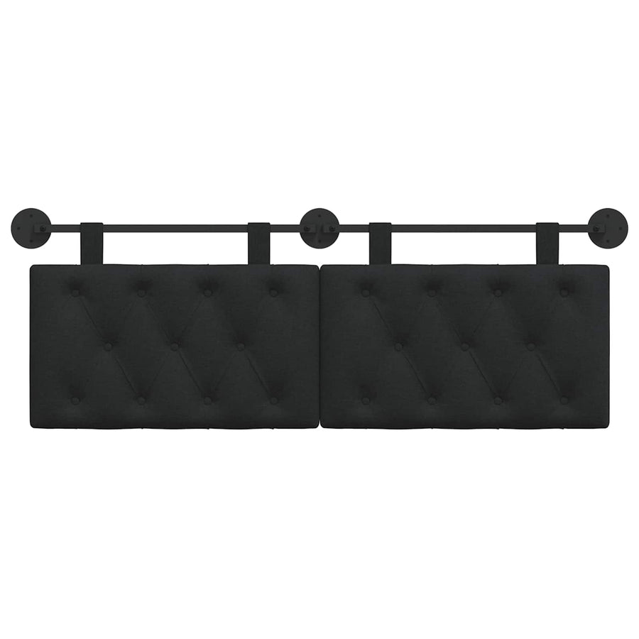 Hangend Hoofdeinde Wandgemonteerd Zwart 150 x 55 x 7 cm Stof