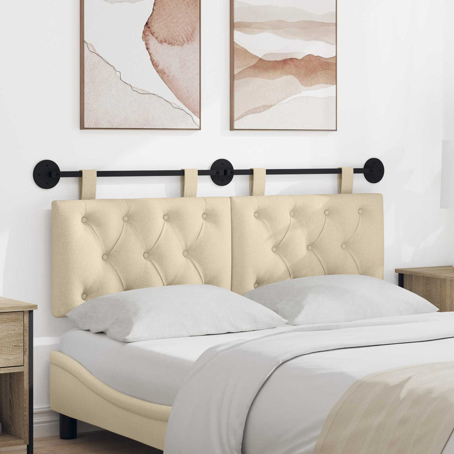 Hangend Hoofdeinde Wandgemonteerd Crème 150 x 55 x 7 cm Stof