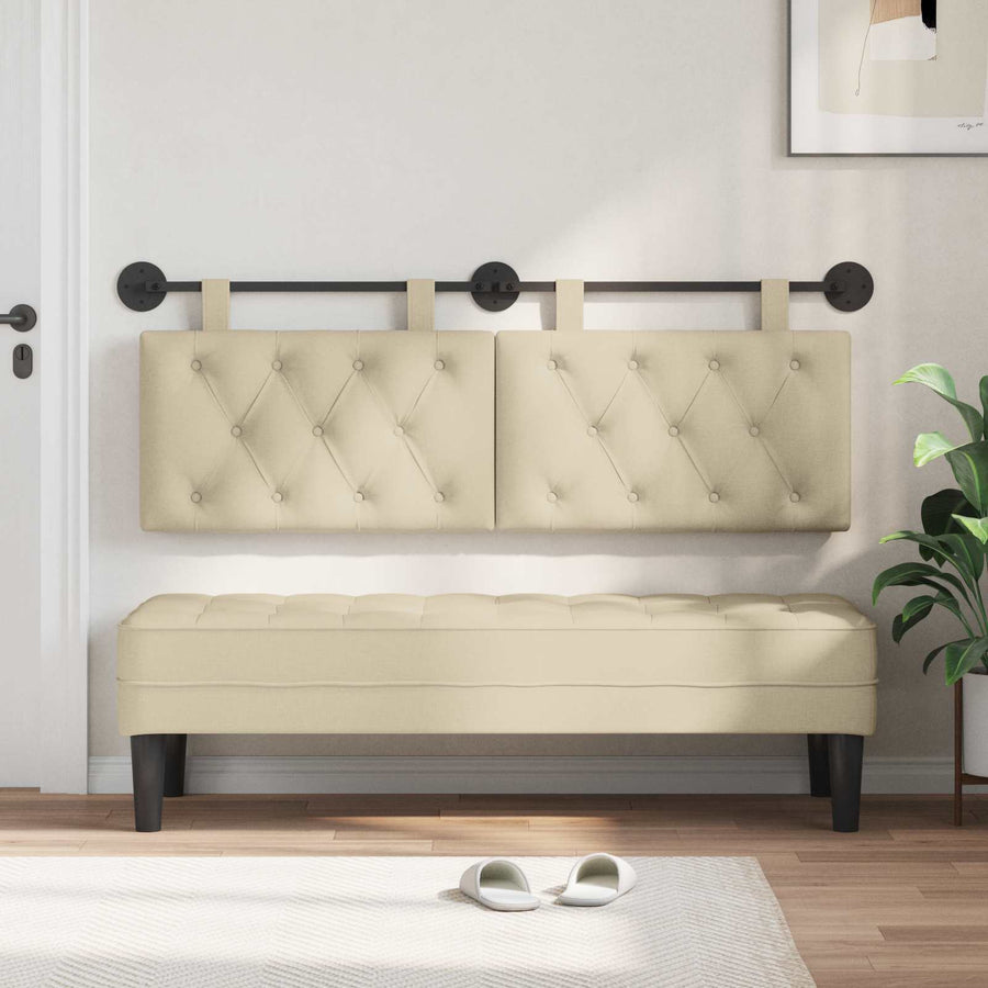 Hangend Hoofdeinde Wandgemonteerd Crème 150 x 55 x 7 cm Stof