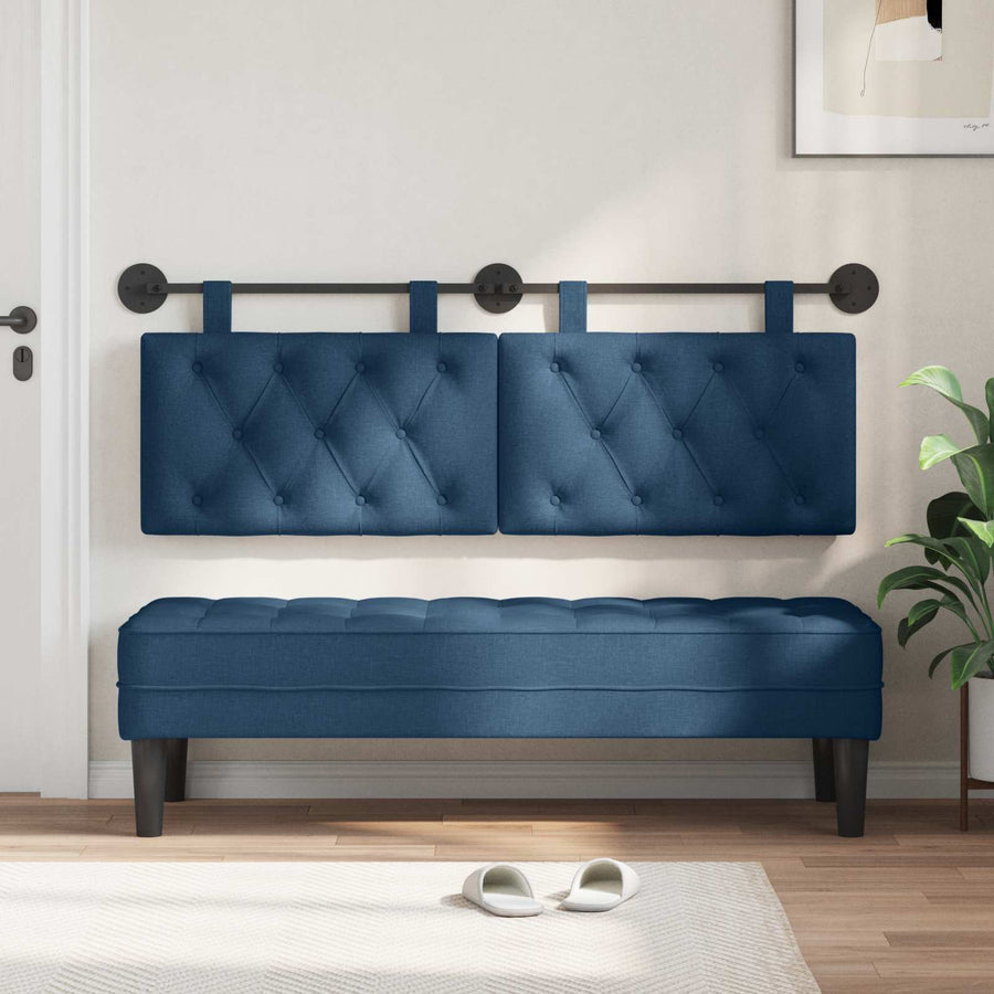 Hangend Hoofdeinde Wandgemonteerd Blauw 150 x 55 x 7 cm Stof