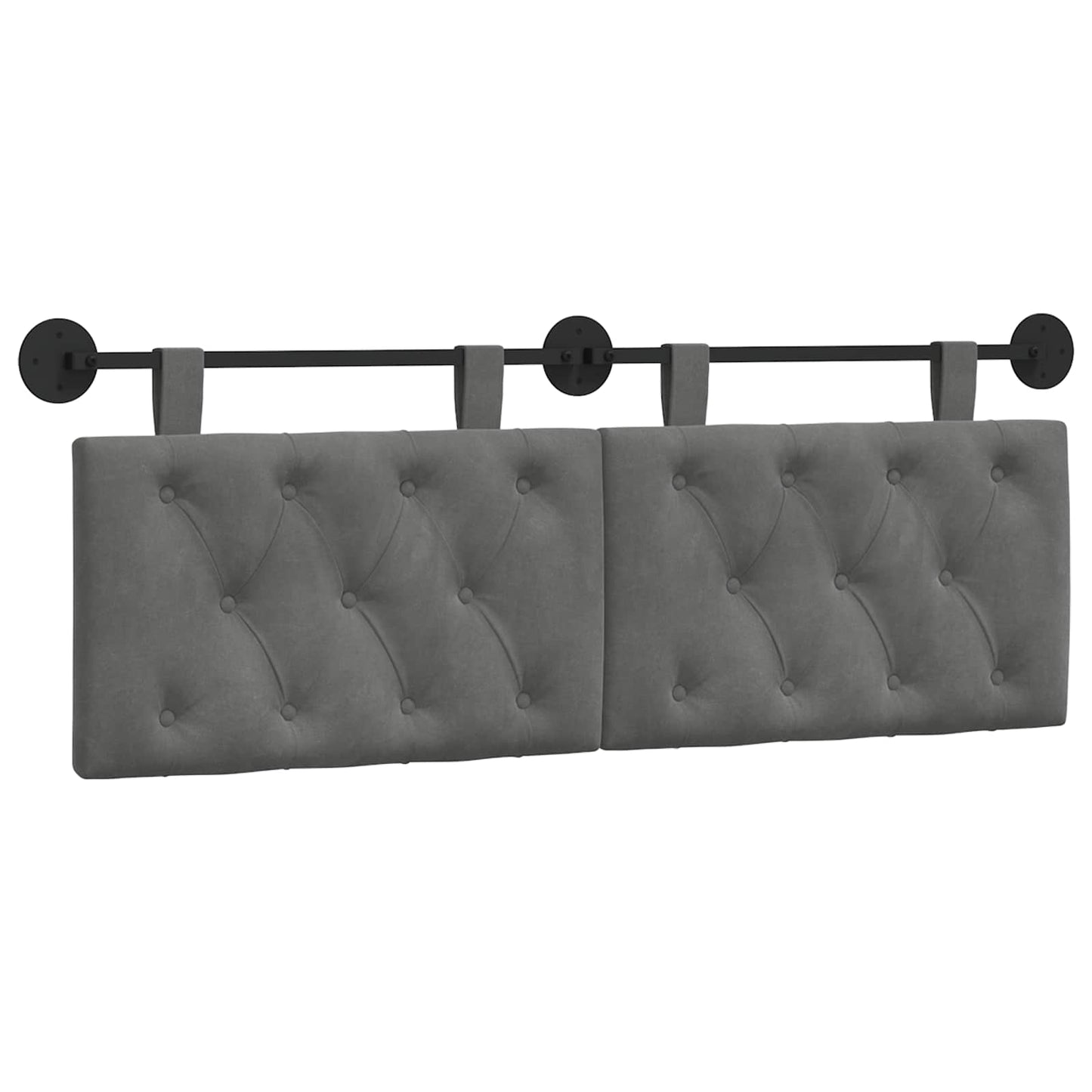 Hangend Hoofdeinde Donkergrijs 150 x 55 x 7 cm Fluweel