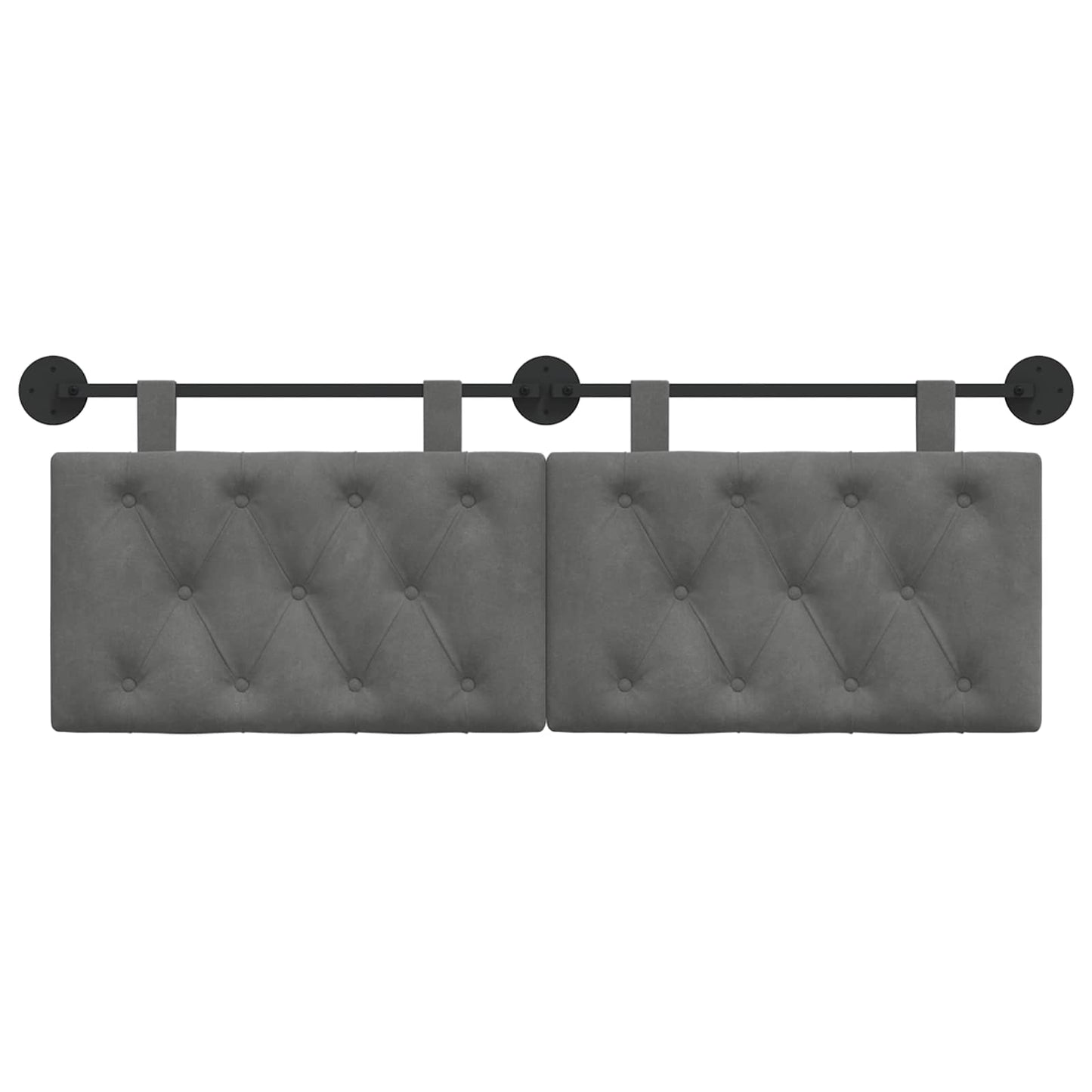 Hangend Hoofdeinde Donkergrijs 150 x 55 x 7 cm Fluweel