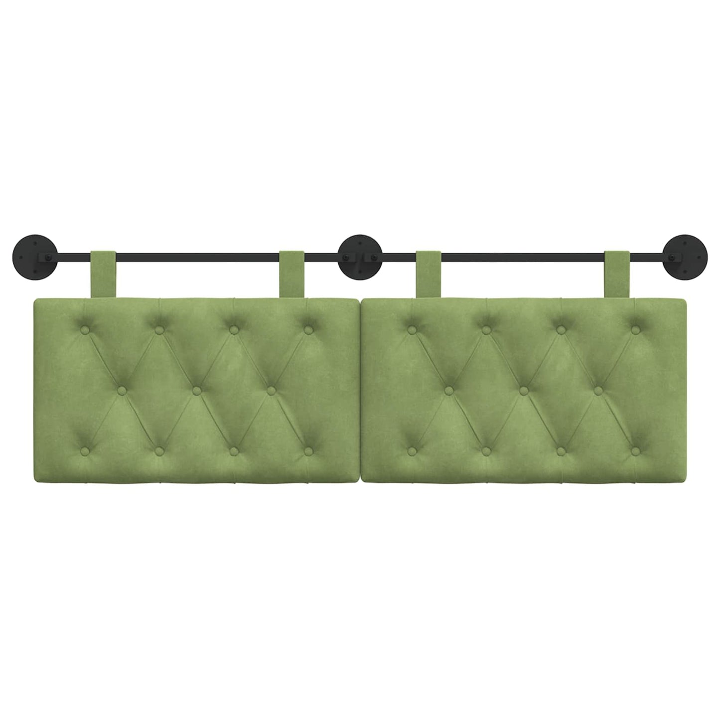 Hangend Hoofdeinde Lichtgroen 150 x 55 x 7 cm Fluweel