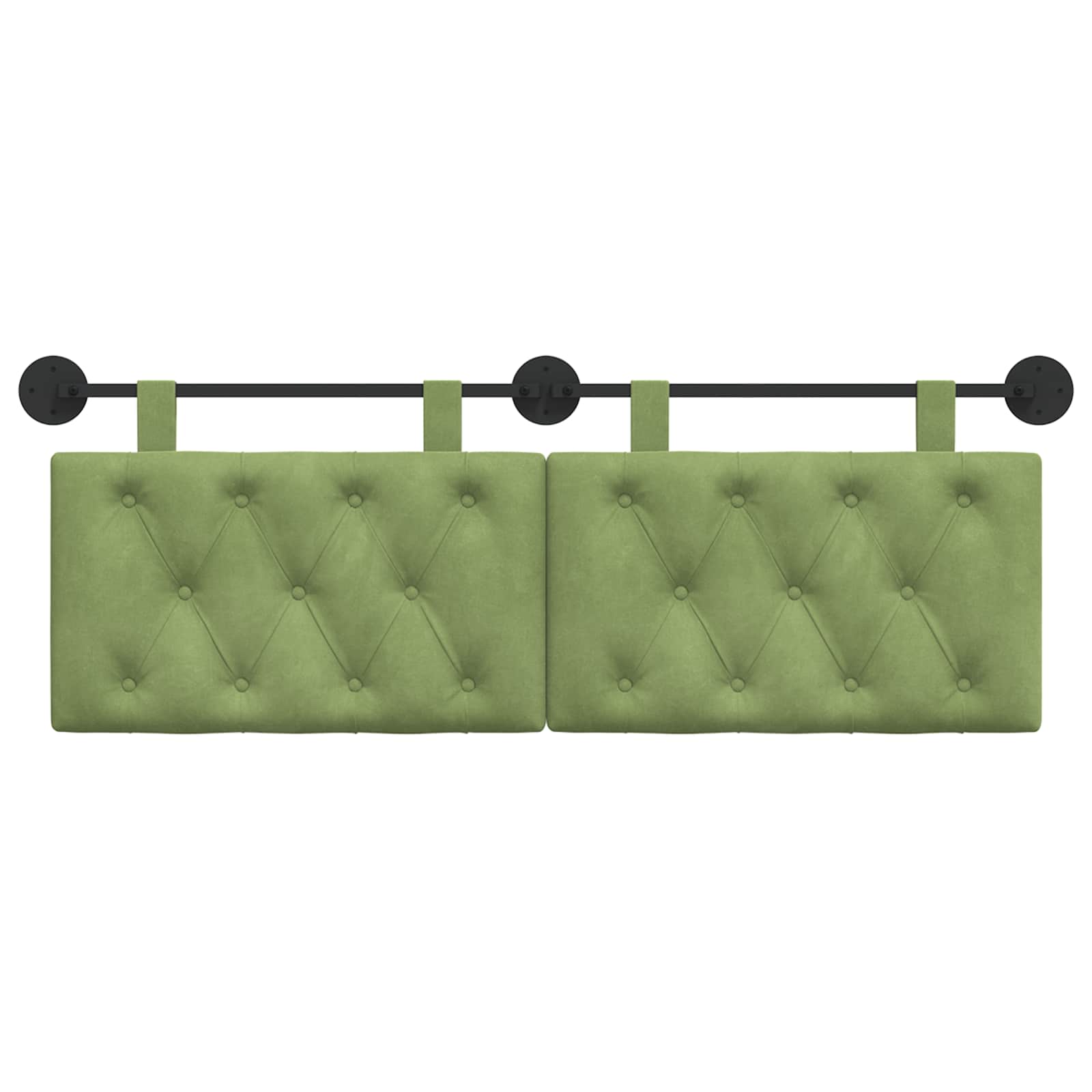 Hangend Hoofdeinde Lichtgroen 150 x 55 x 7 cm Fluweel