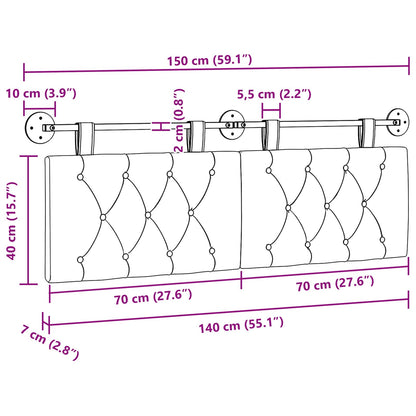 Hangend Hoofdeinde Lichtgroen 150 x 55 x 7 cm Fluweel