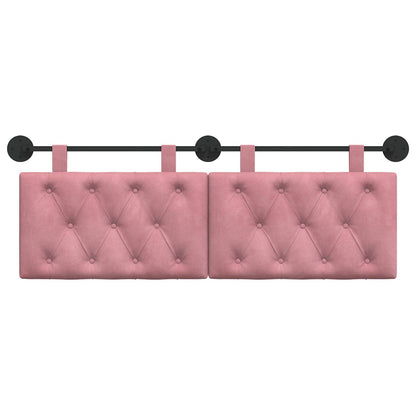Hangend Hoofdeinde Wandgemonteerd Roze 150 x 55 x 7 cm Fluweel