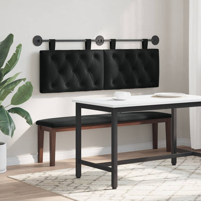 Hangend Hoofdeinde Wandgemonteerd Zwart 150 x 55 x 7 cm Fluweel