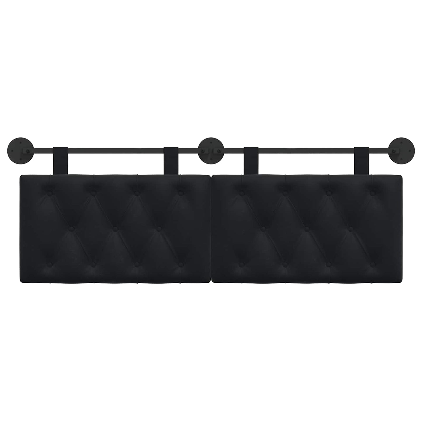 Hangend Hoofdeinde Wandgemonteerd Zwart 150 x 55 x 7 cm Fluweel