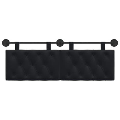 Hangend Hoofdeinde Wandgemonteerd Zwart 150 x 55 x 7 cm Fluweel