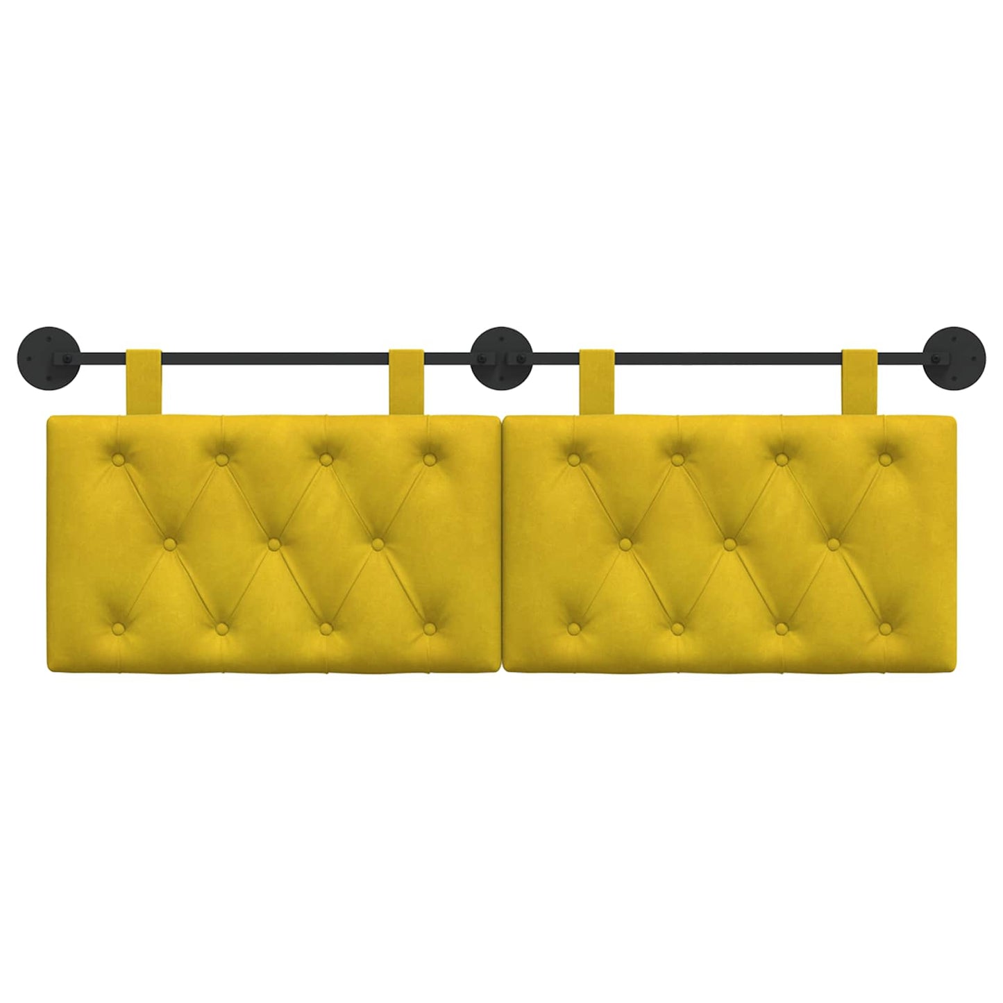 Hangend Hoofdeinde Wandgemonteerd Geel 150 x 55 x 7 cm Fluweel