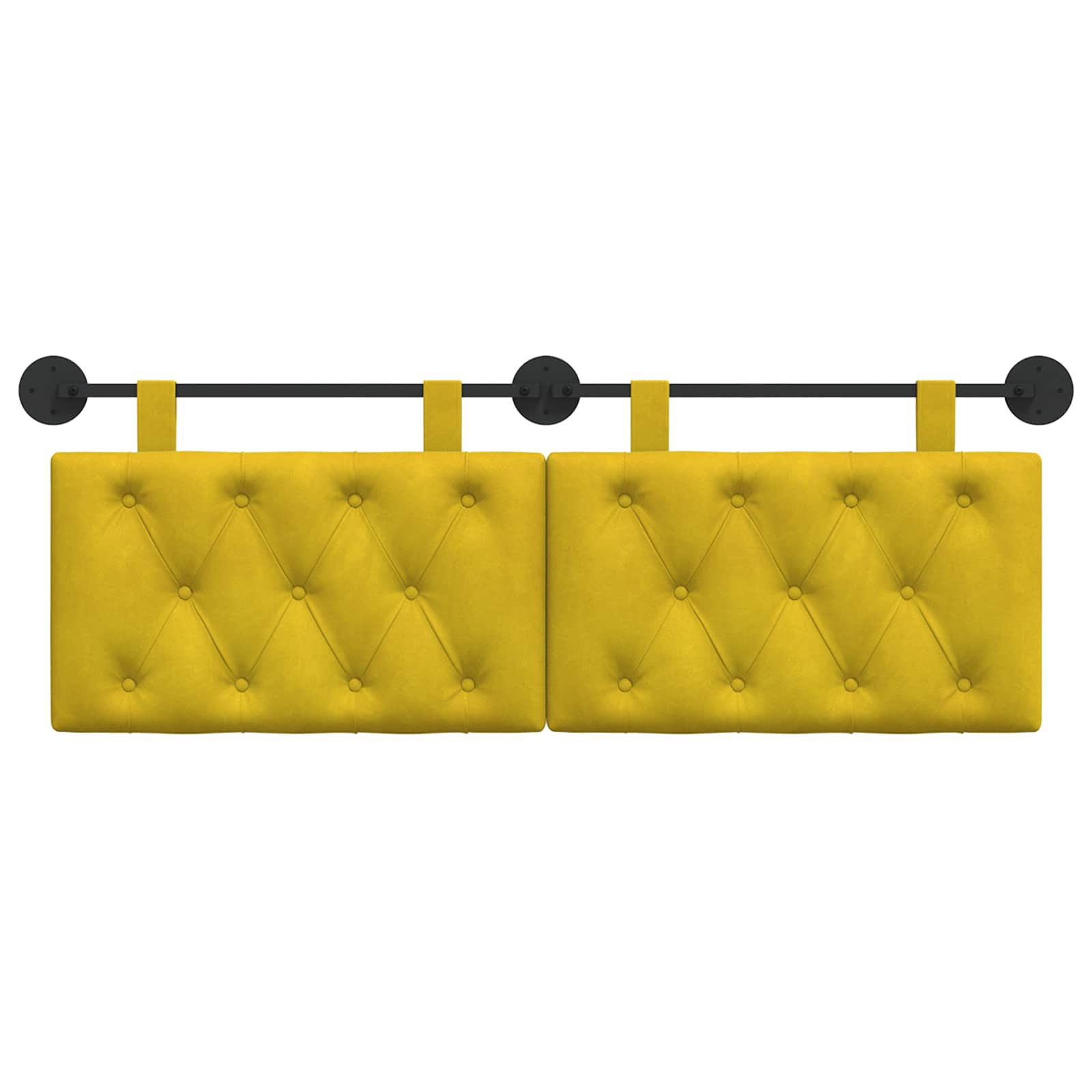 Hangend Hoofdeinde Wandgemonteerd Geel 150 x 55 x 7 cm Fluweel