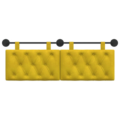 Hangend Hoofdeinde Wandgemonteerd Geel 150 x 55 x 7 cm Fluweel