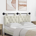 Wall-Mounted Headboard Cream 150 x 55 x 7 cm Velvet