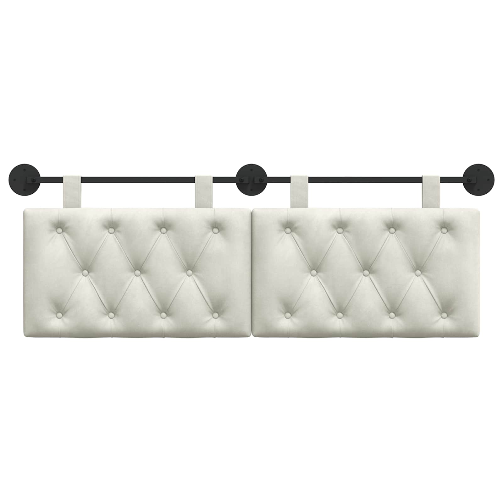 Hangend Hoofdeinde Wandgemonteerd Crème 150 x 55 x 7 cm Fluweel