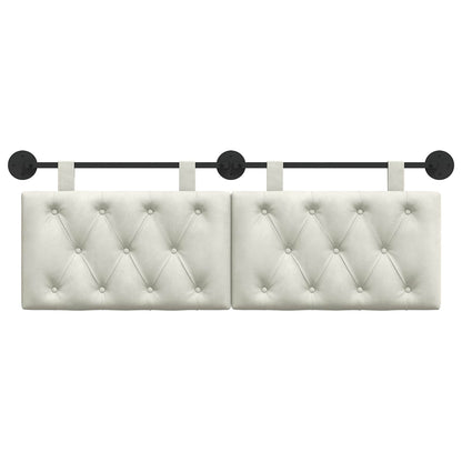 Hangend Hoofdeinde Wandgemonteerd Crème 150 x 55 x 7 cm Fluweel