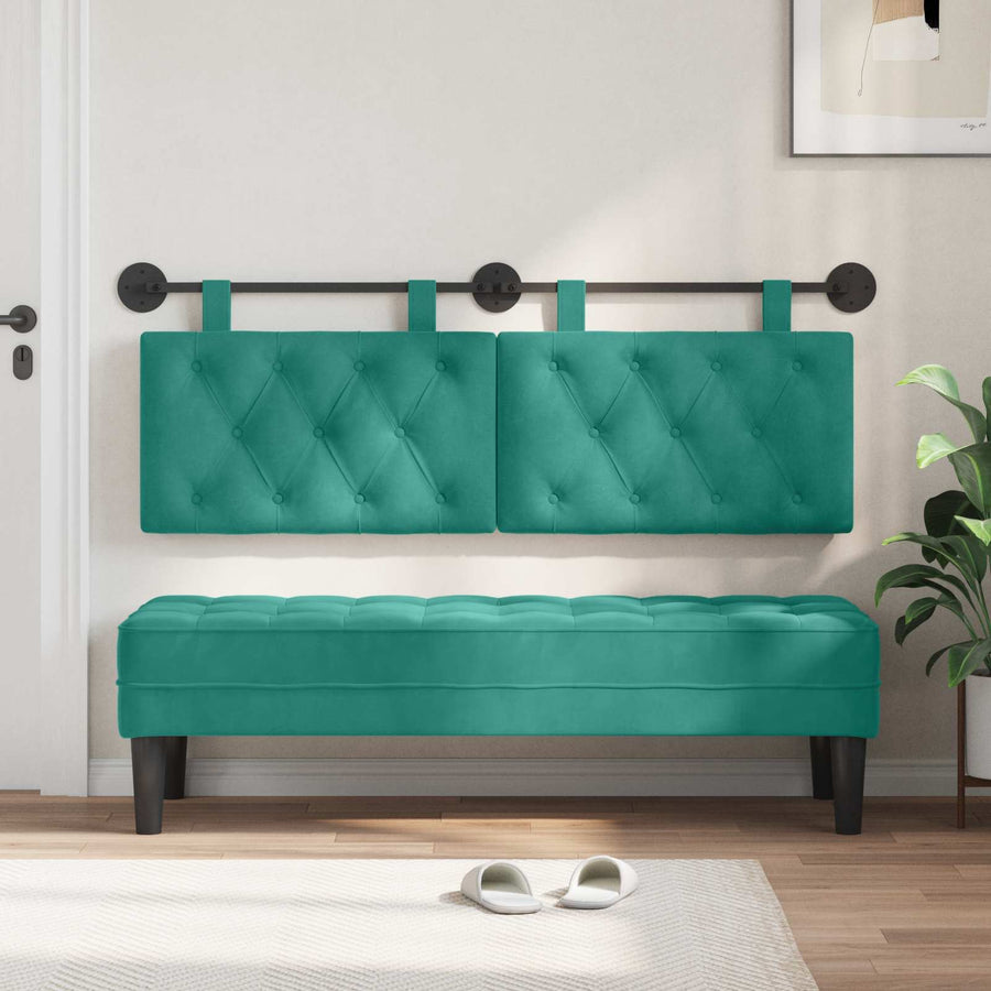 Hangend Hoofdeinde Turquoise 150 x 55 x 7 cm Fluweel