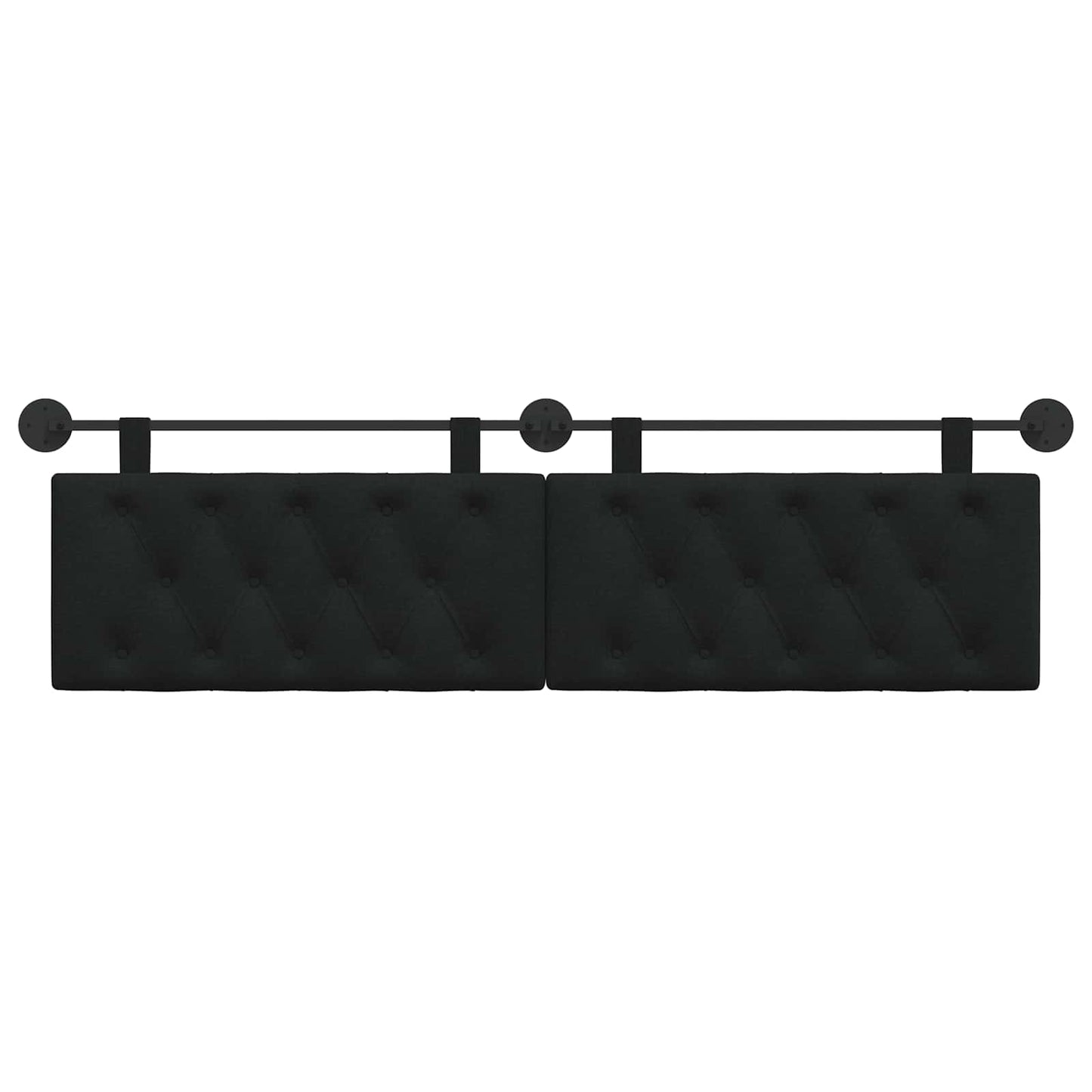 Hangend Hoofdeinde Wandgemonteerd Zwart 170 x 55 x 7 cm Stof