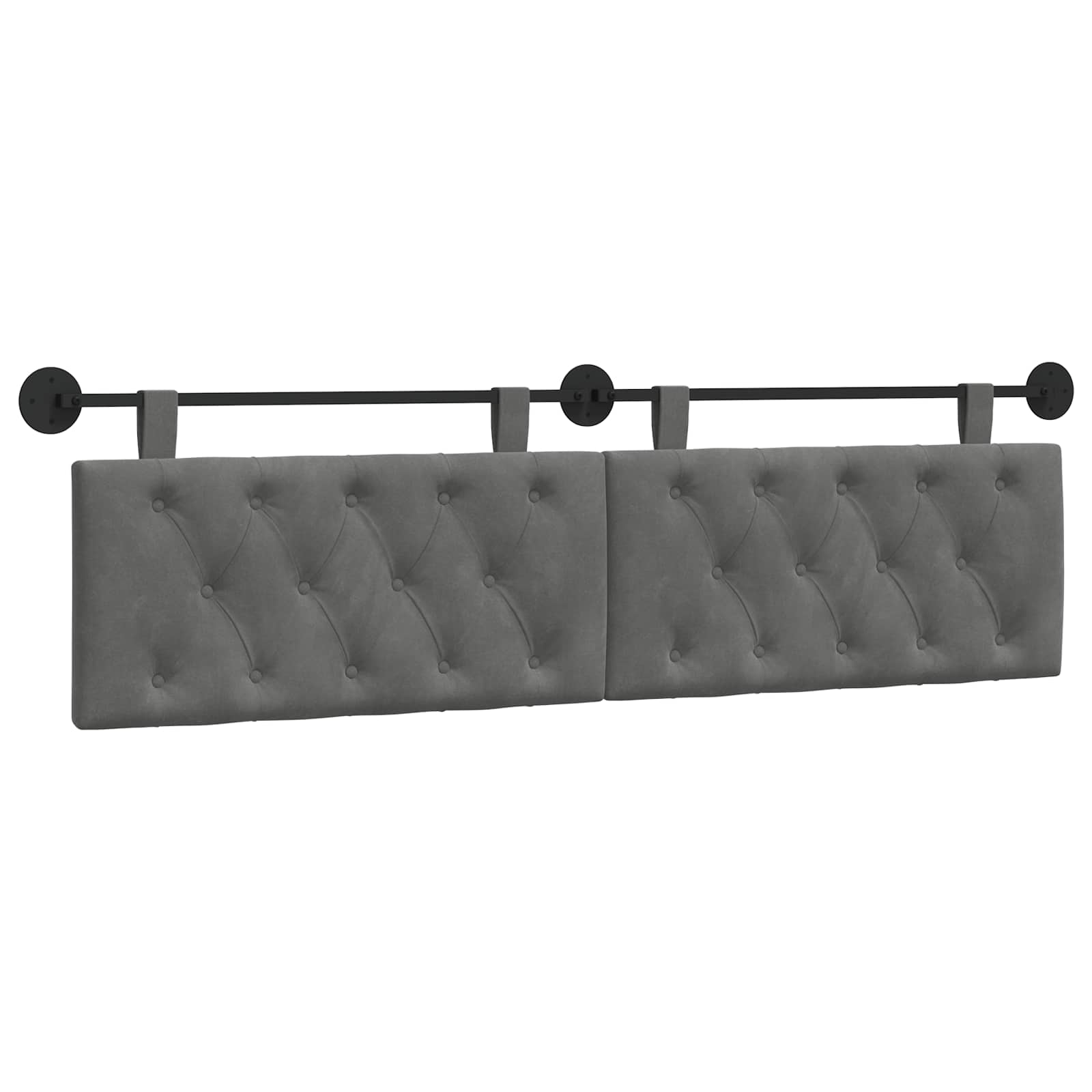 Hangend Hoofdeinde Donkergrijs 170 x 55 x 7 cm Fluweel