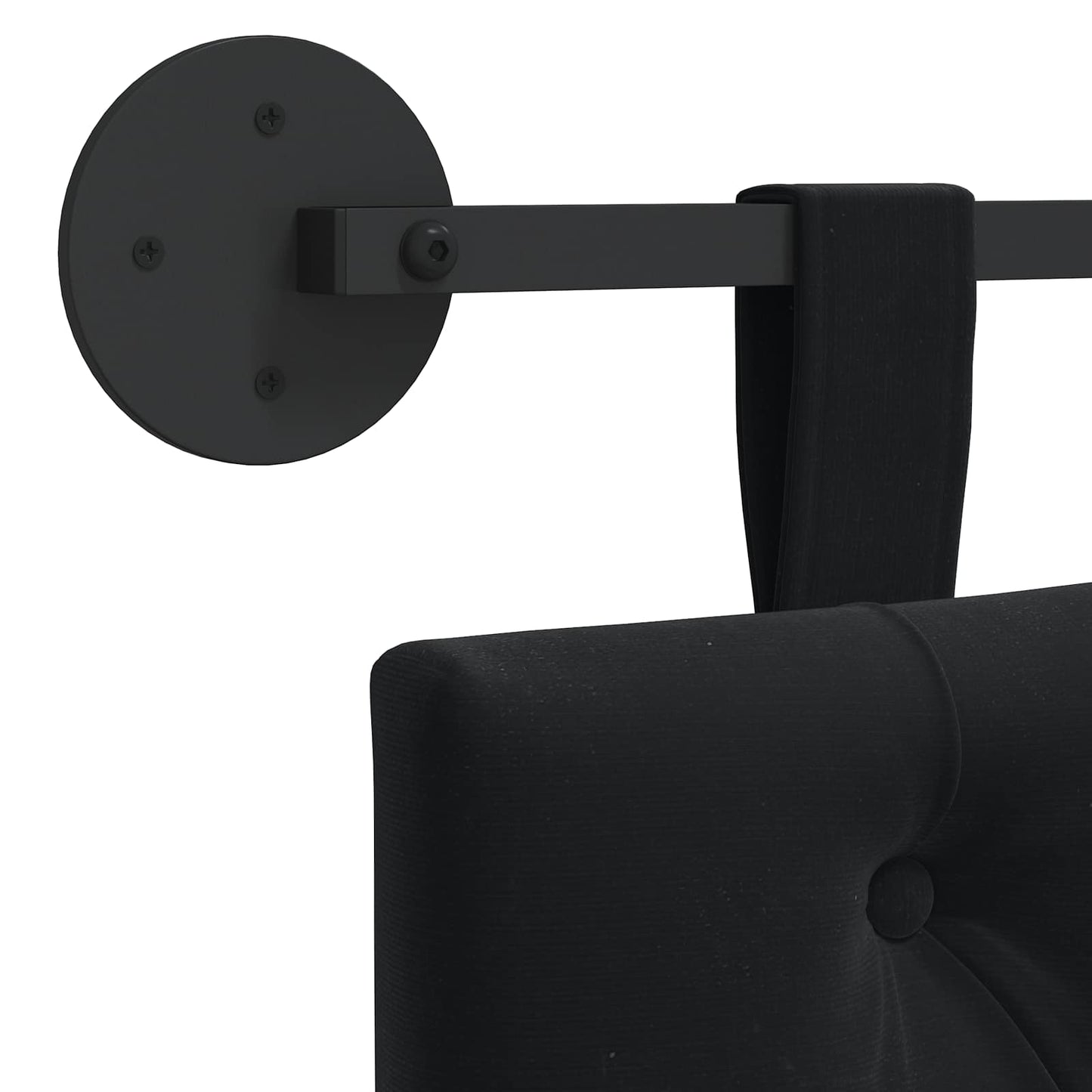 Hangend Hoofdeinde Wandgemonteerd Zwart 170 x 55 x 7 cm Fluweel