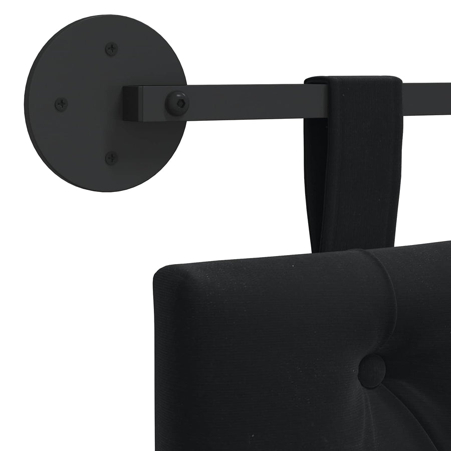 Hangend Hoofdeinde Wandgemonteerd Zwart 170 x 55 x 7 cm Fluweel