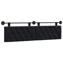 Hangend Hoofdeinde Wandgemonteerd Zwart 170 x 55 x 7 cm Fluweel
