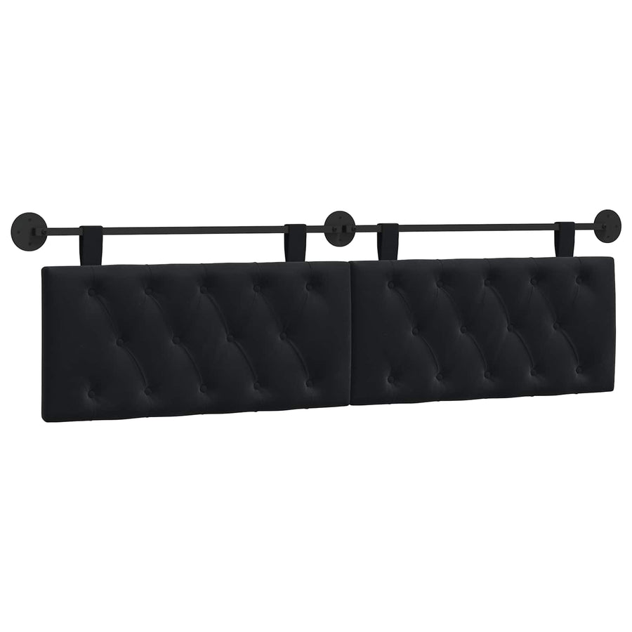 Hangend Hoofdeinde Wandgemonteerd Zwart 170 x 55 x 7 cm Fluweel