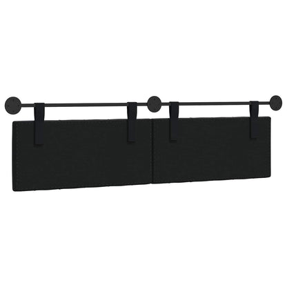 Hangend Hoofdeinde Wandgemonteerd Zwart 170 x 55 x 7 cm Fluweel