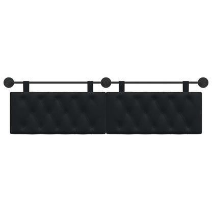 Hangend Hoofdeinde Wandgemonteerd Zwart 170 x 55 x 7 cm Fluweel
