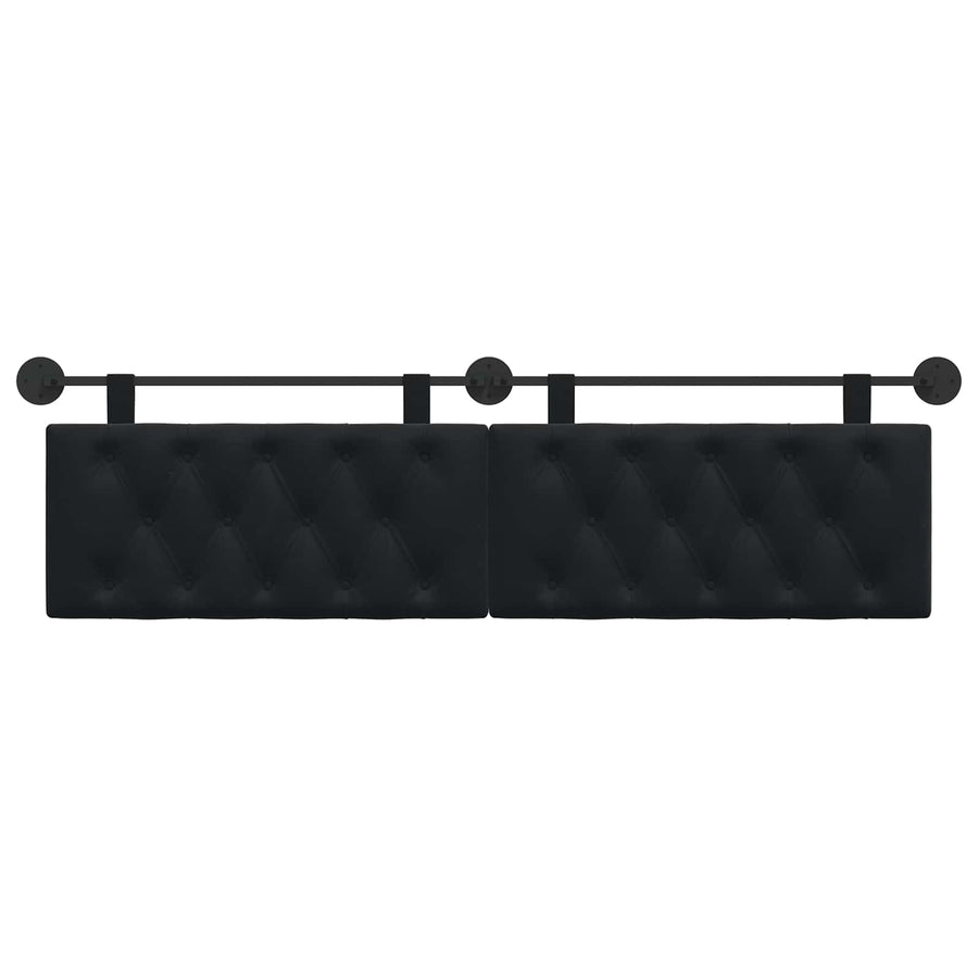 Hangend Hoofdeinde Wandgemonteerd Zwart 170 x 55 x 7 cm Fluweel