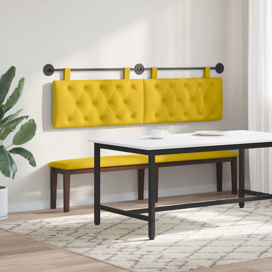 Hangend Hoofdeinde Wandgemonteerd Geel 170 x 55 x 7 cm Fluweel