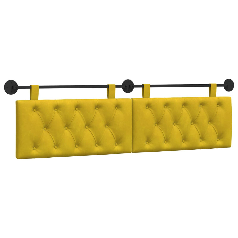 Hangend Hoofdeinde Wandgemonteerd Geel 170 x 55 x 7 cm Fluweel