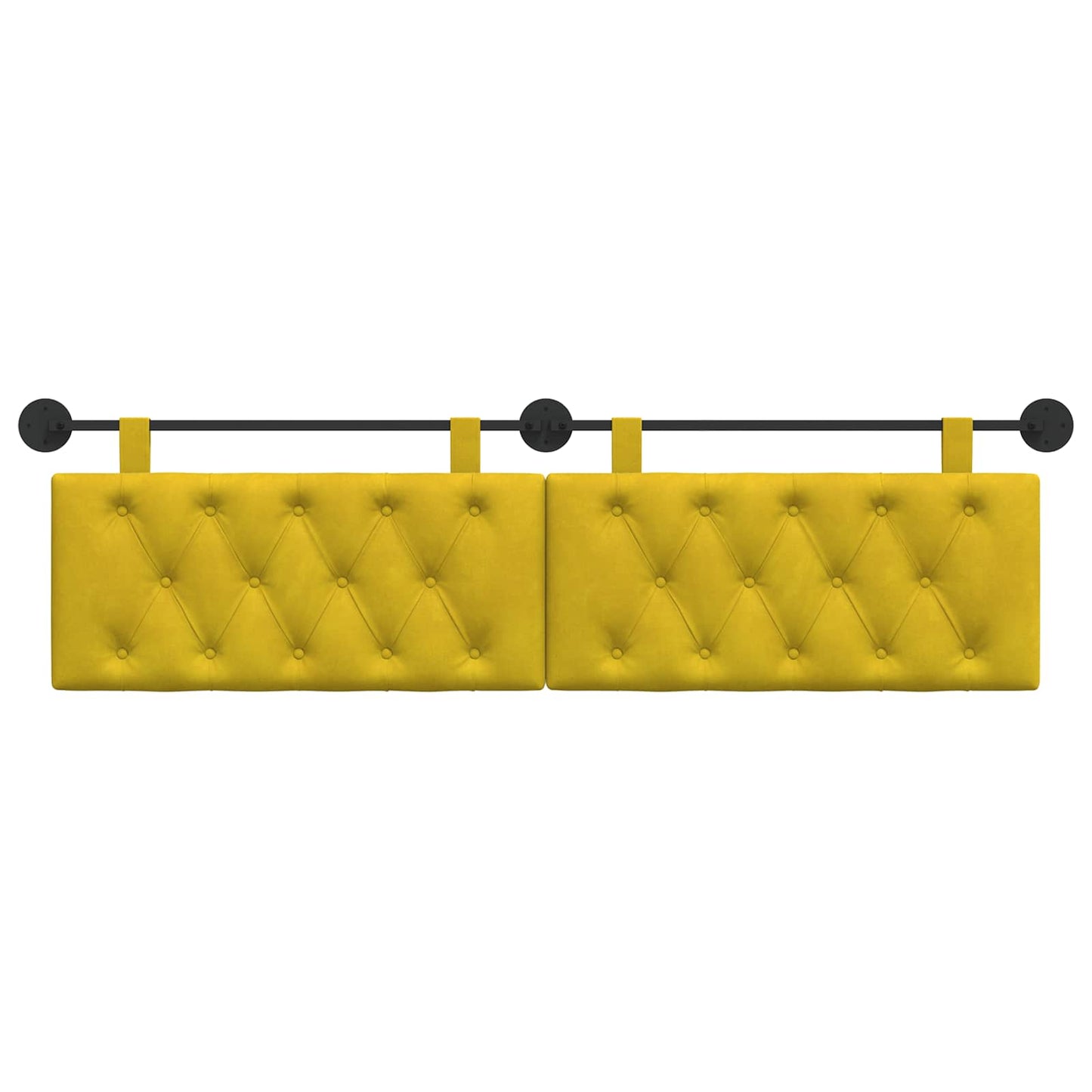 Hangend Hoofdeinde Wandgemonteerd Geel 170 x 55 x 7 cm Fluweel