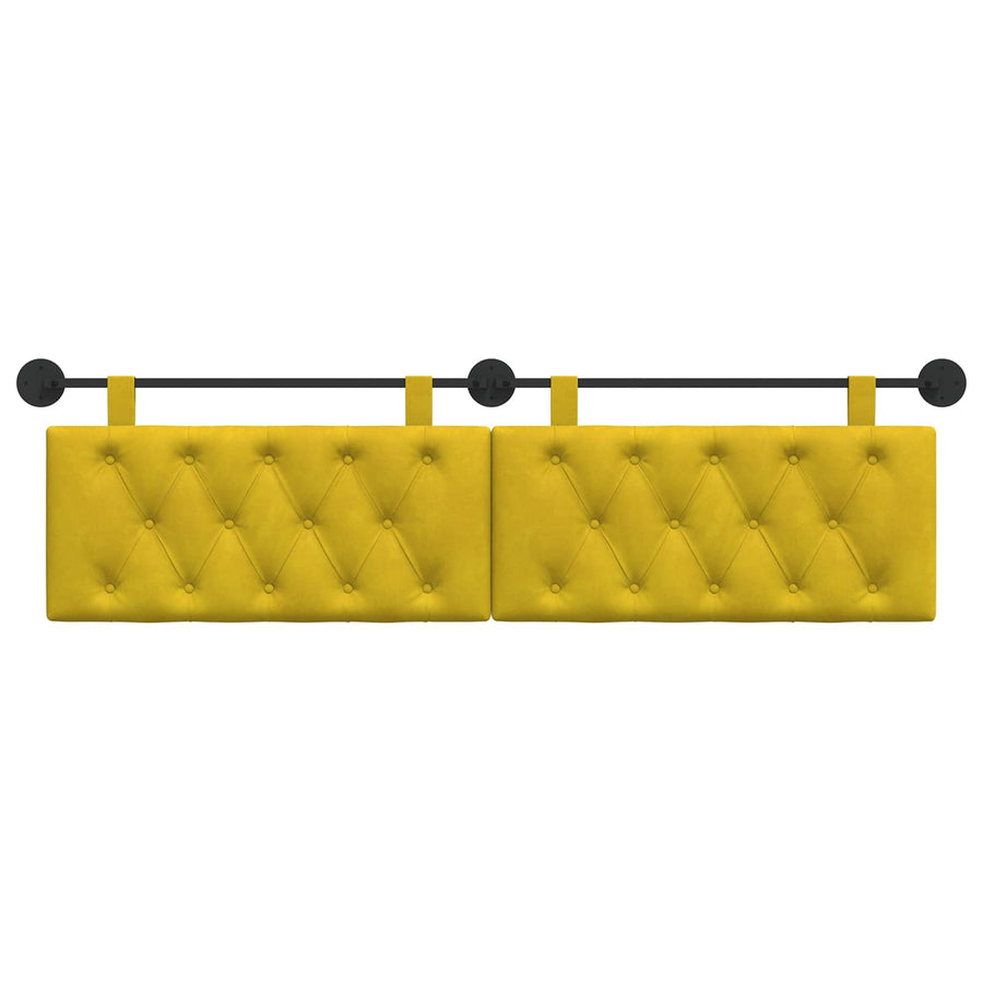 Hangend Hoofdeinde Wandgemonteerd Geel 170 x 55 x 7 cm Fluweel