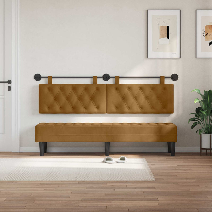 Hangend Hoofdeinde Wandgemonteerd Bruin 170 x 55 x 7 cm Fluweel