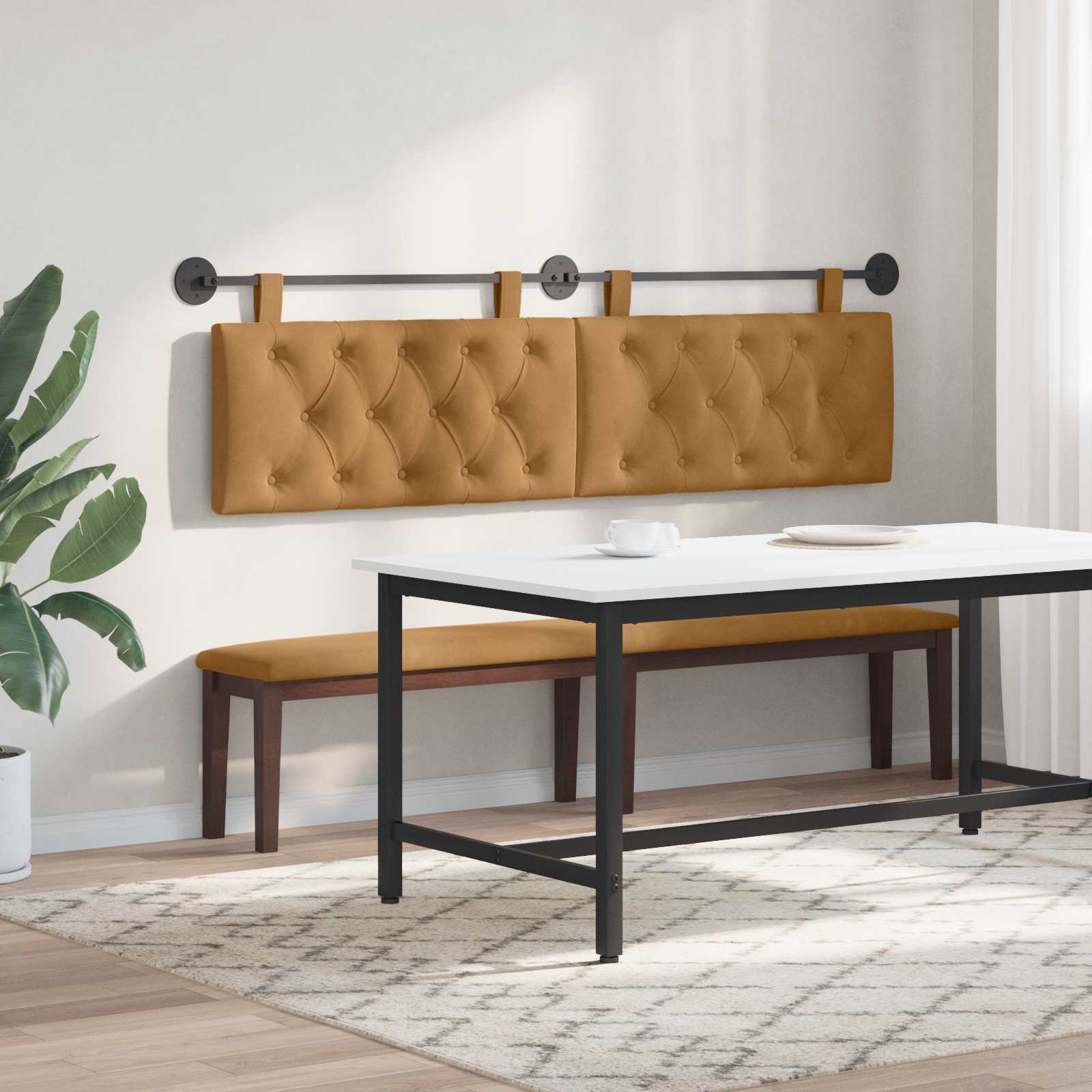 Hangend Hoofdeinde Wandgemonteerd Bruin 170 x 55 x 7 cm Fluweel