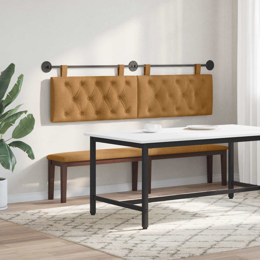 Hangend Hoofdeinde Wandgemonteerd Bruin 170 x 55 x 7 cm Fluweel
